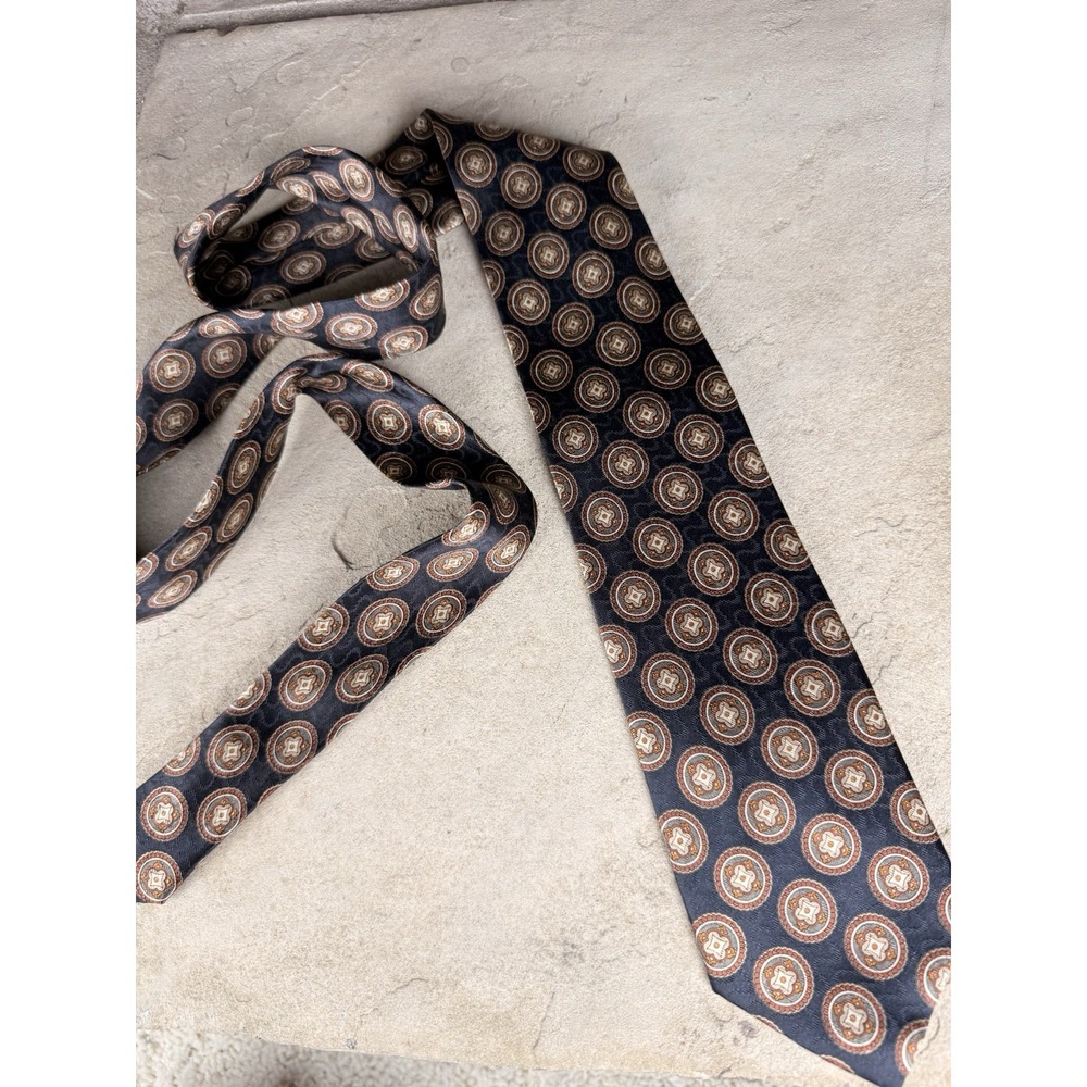 Jos A Bank Executive Edition Black, Copper And Cream Tie - Picture 3 of 4